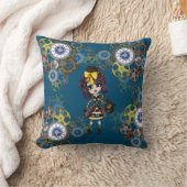 かわいいスチームパンクガールピンキーかわいいチビ（小さくかわいく書いた感じ）by LeahG クッション (ブランケット)