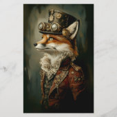 かわいいスチームパンクキツネポートレートCJ7スクラップブック紙 (正面)