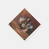 かわいいスチームパンクデザイン スタンダードカクテルナプキン (角)