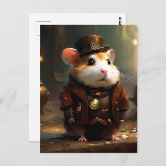かわいいスチームパンクハムスター ポストカード (正面/裏面)