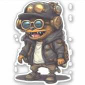かわいいスチームパンクモンスターシール シール (正面)