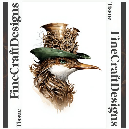 かわいいスチームパンク鳥のギアコグハットデコpage R 140 薄葉紙