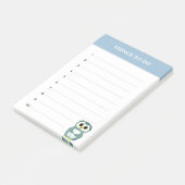 かわいいスチールブルーフクロウ&編集可能なこと ポストイット (アングル)