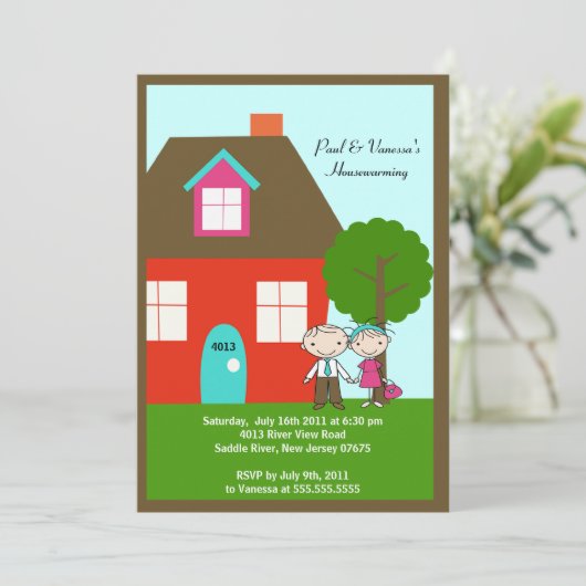 かわいいスティックフィギュアと……の引っ越し祝いパーティー 招待状 (スタンド正面)