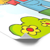 かわいいスティックフィギュア女の子ガーデナー農家 ポスター (角)