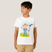 かわいいスティックフィギュア男の子ガーデナー農家 Tシャツ (正面フル)