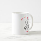 かわいいスティックフィギュア遊ボーイのギター コーヒーマグカップ (正面右)