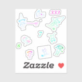 かわいいスティックフィギュア魔女Iphone用ステッカー シール (シート)