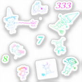 かわいいスティックフィギュア魔女Iphone用ステッカー シール (正面)