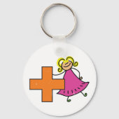 かわいいスティックフィギュア(プラス記号付き) キーホルダー (正面)