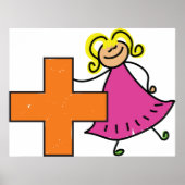 かわいいスティックフィギュア(プラス記号付き) ポスター (正面)