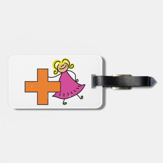 かわいいスティックフィギュア（プラス記号付き） ラゲッジタグ (裏面横)