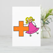 かわいいスティックフィギュア(プラス記号付き) 招待状