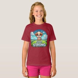 かわいいステイ強力な子犬Tシャツ Tシャツ