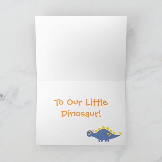 かわいいステゴサウルス恐竜の子どもハッピーバースデー カード (内部)