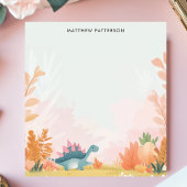 かわいいステゴサウルス恐竜の子供用名前付きノート ノートパッド