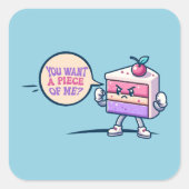 かわいいステッカーが欲おもしろいしい スクエアシール (正面)