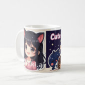 かわいいステッカー  コーヒーマグカップ (正面左)
