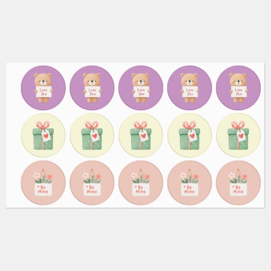 かわいいステッカー ラベル (シート)