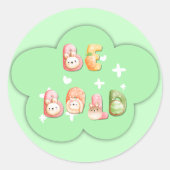 かわいいステッカー | 勇気を出して ラウンドシール (正面)