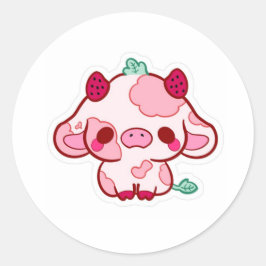 かわいいステッカー  牛 ラウンドシール