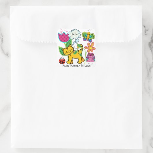 かわいいステッカー – SRF スクエアシール (バッグ)