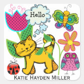 かわいいステッカー – SRF スクエアシール (正面)