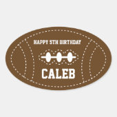 かわいいステッチされたサッカーベビーシャワー誕生日パーティー 楕円形シール (正面)