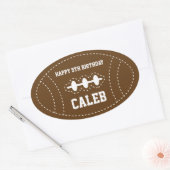 かわいいステッチされたサッカーベビーシャワー誕生日パーティー 楕円形シール (封筒)