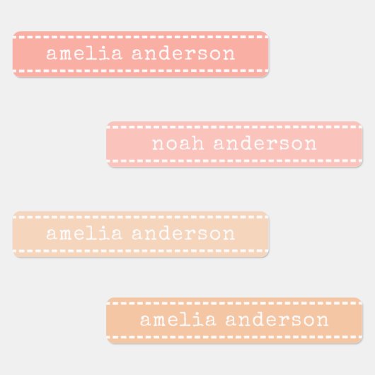 かわいいステッチのリボンパステル防水名ラベル ラベル (グループ)