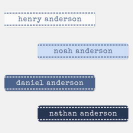 かわいいステッチブルーベリー防水ボーイズ名ラベル ラベル