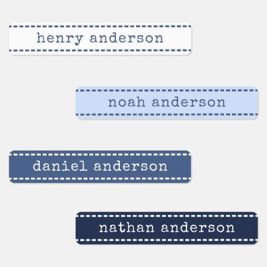 かわいいステッチブルーベリー防水ボーイズ名ラベル ラベル (グループ)