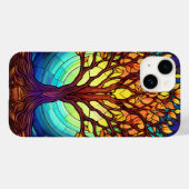 かわいいステンドグラスの命の木 Case-Mate iPhoneケース (裏面 (横))