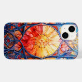 かわいいステンドグラスの水色 Case-Mate iPhoneケース (裏面 (横))