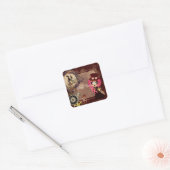 かわいいステームパンクピンキー スクエアシール (封筒)