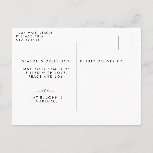 かわいいストッキングメリークリスマスニューホームムービング 案内ポストカード (裏面)