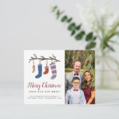 かわいいストッキングメリークリスマスニューホームムービング 案内ポストカード (スタンド正面)