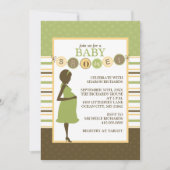 かわいいストライプのベビーシャワー招待状 招待状 (正面)