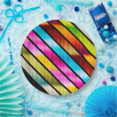 かわいいストライプカラフル ペーパープレート (パーティー)