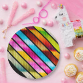 かわいいストライプカラフル ペーパープレート (パーティー)