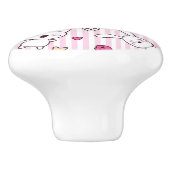 かわいいストライプパターン セラミックノブ (側面)
