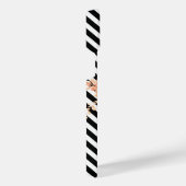 かわいいストライプフローラモノグラム iPhoneケース (右側面)