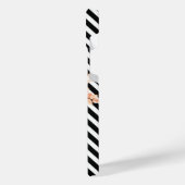 かわいいストライプフローラモノグラム iPhoneケース (左側面)