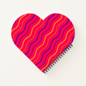 かわいいストライプ カスタマイズ 名前 ピンク ノートブック (裏面)