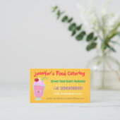 かわいいストロベリーアイスクリームのサンデー漫画のケータリング 名刺 (スタンド正面)