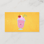 かわいいストロベリーアイスクリームのサンデー漫画のケータリング 名刺 (裏面)