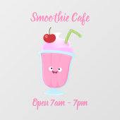 かわいいストロベリーアイスクリームのサンデー漫画 ウィンドウサイン (シート)