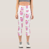 かわいいストロベリーアイスクリームのサンデー漫画 カプリレギンス (正面)