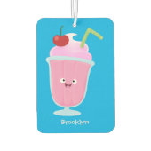 かわいいストロベリーアイスクリームのサンデー漫画 カーエアーフレッシュナー (裏面)