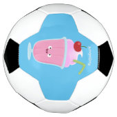 かわいいストロベリーアイスクリームのサンデー漫画 サッカーボール (回転)